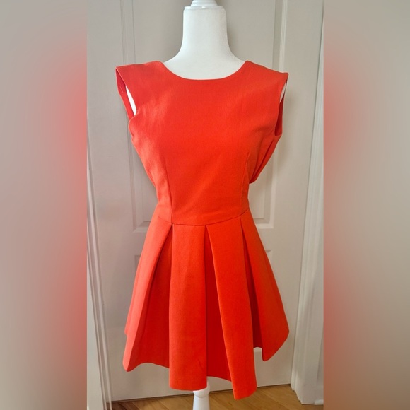 AQ/AQ Orange Fit and Flare Mini Backless Dress, Size 4 US/Size 8 UK - Picture 2 of 5
